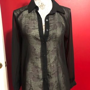 Black button down blouse